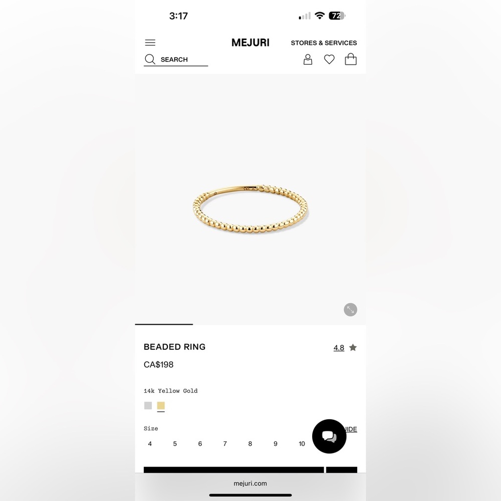 Mejuri Gold Beaded Ring
